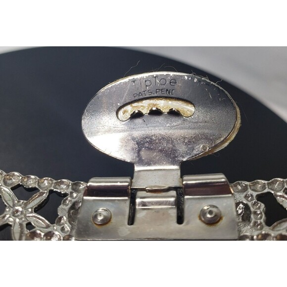 Vintage Antique1920’s ART DECO Metal Marcasite Design SHOE CLIPS signed TIP TOE - Picture 12 of 15